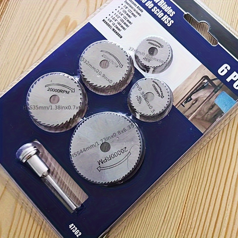 Cordless Rotary Tool Kit Accessories - 6-teiliges Mini-Kreissägeblatt, HSS-Schneidscheibe, rotierendes Bohrwerkzeug-Zubehör für